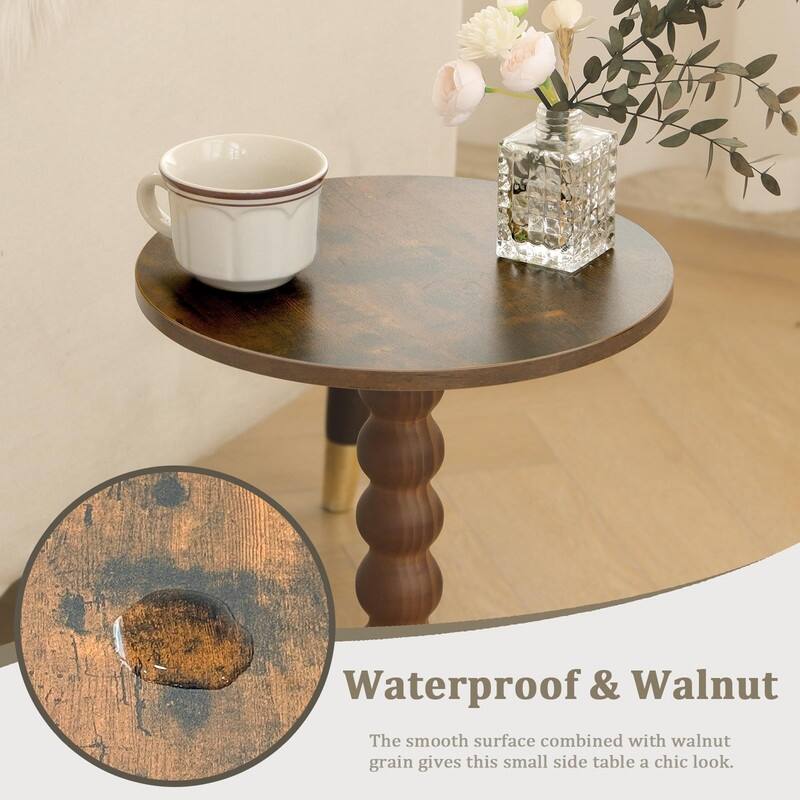 Round Side Table - 11.8"D x 11.8"W x 21.6"H