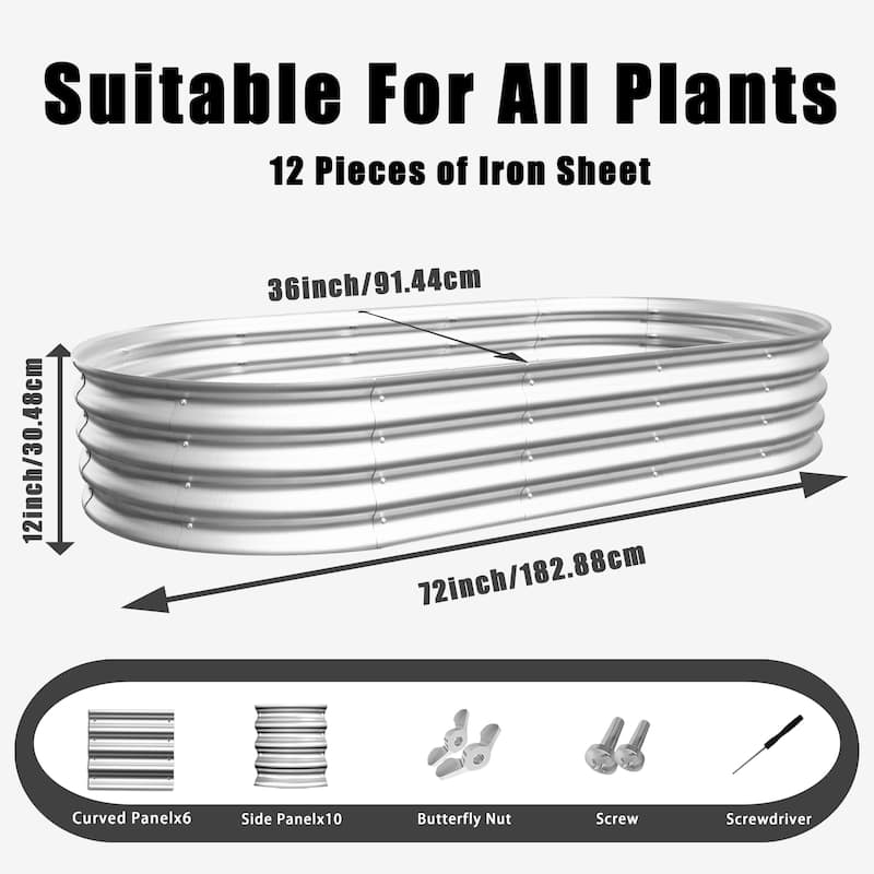 2PCS Raised Garden Galvanized Planter