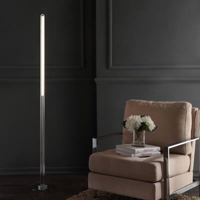 Roxanna 68" Integrated LED Metal Floor Lamp, Chrome by JONATHAN Y