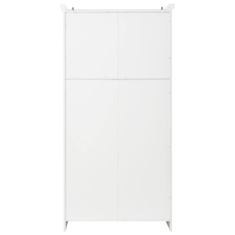 70.9 inch Freestanding Kitchen Cabinet, Tall Storage Cabinet with 4 Doors, 2 Door Shelves, 8 Pull-out Trays and Adjustable Shelf
