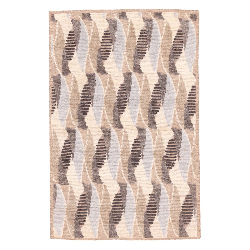 ECARPETGALLERY Hand-knotted Tangier Brown Wool Rug - 5'0 x 7'10