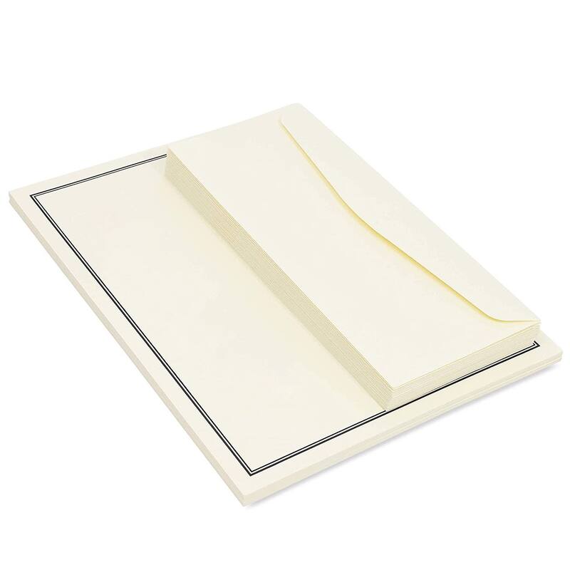 Paper Junkie 72 Pc Stationery Set for Writing Letters, 48 Paper Sheets, 24 Envelopes, 8.5x11