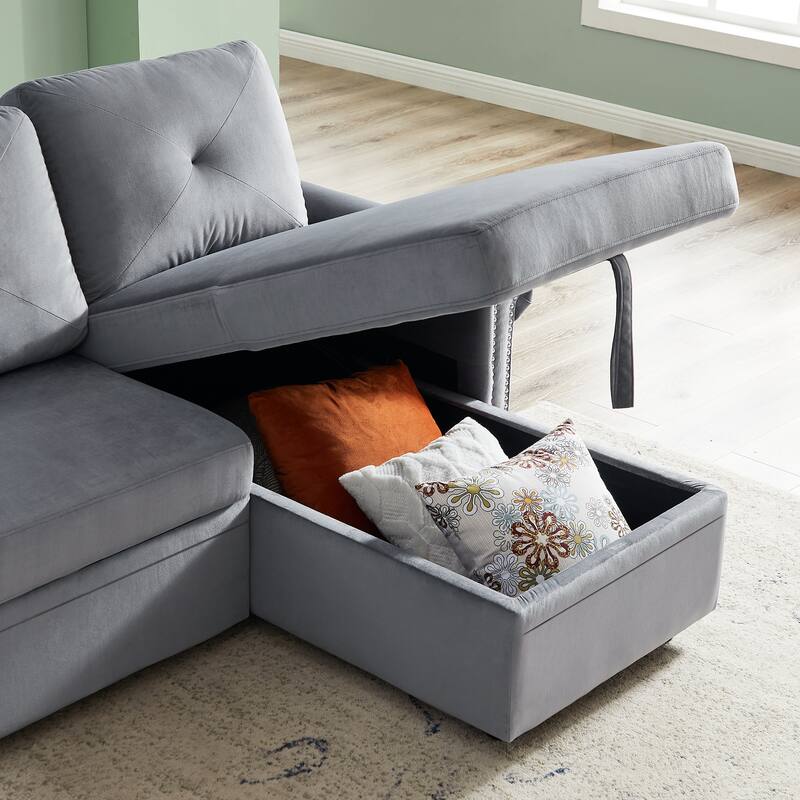 83" L-Shape Sectional Sofa with Storage Chaise