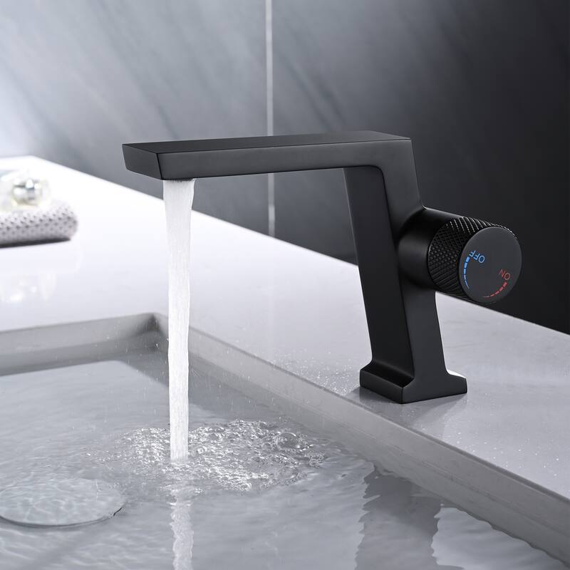 5.63"H Solid Brass Single Handle Single Hole Bathroom Sink Faucet