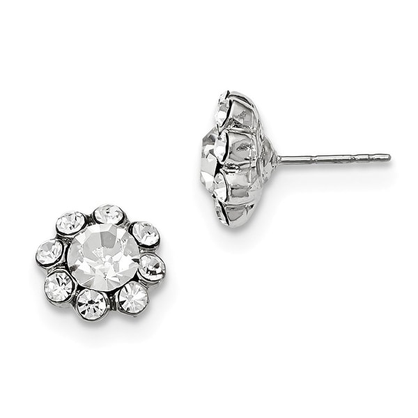Silvertone Clear Crystal Post Earrings Free Shipping On Silvertone Clear Crystal Post Earrings