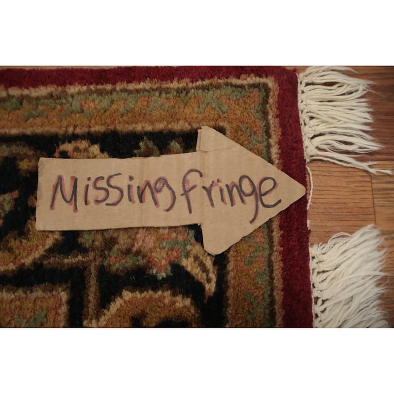 Hand Knotted Oriental 100% Wool Carpet Traditional Floral Red Agra Area Rug - 4' 1'' X 3' 11''