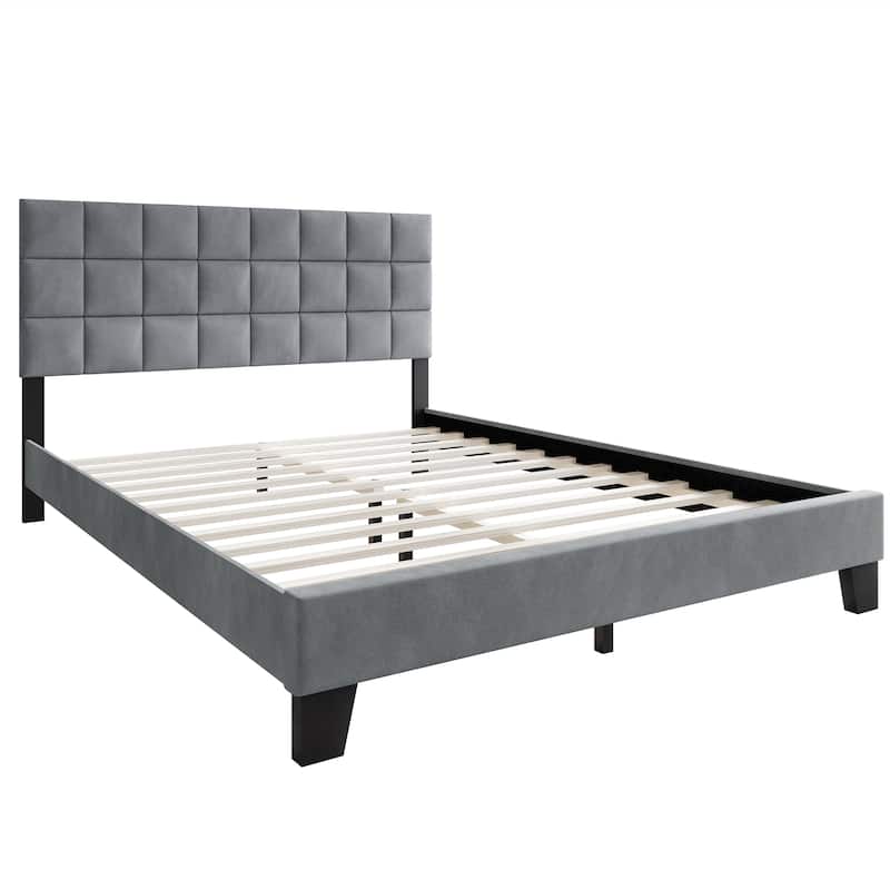 CraftPorch Simply Velvet Platform Bed