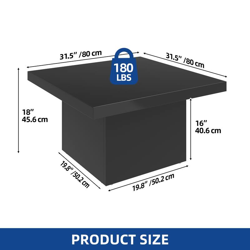 Moasis Square Coffee Table with LED Lights