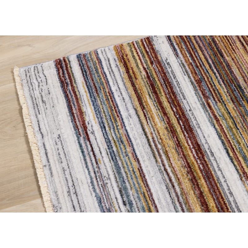 Alpine Rug Co. Olivia Multicolor Distressed Stripes Rug