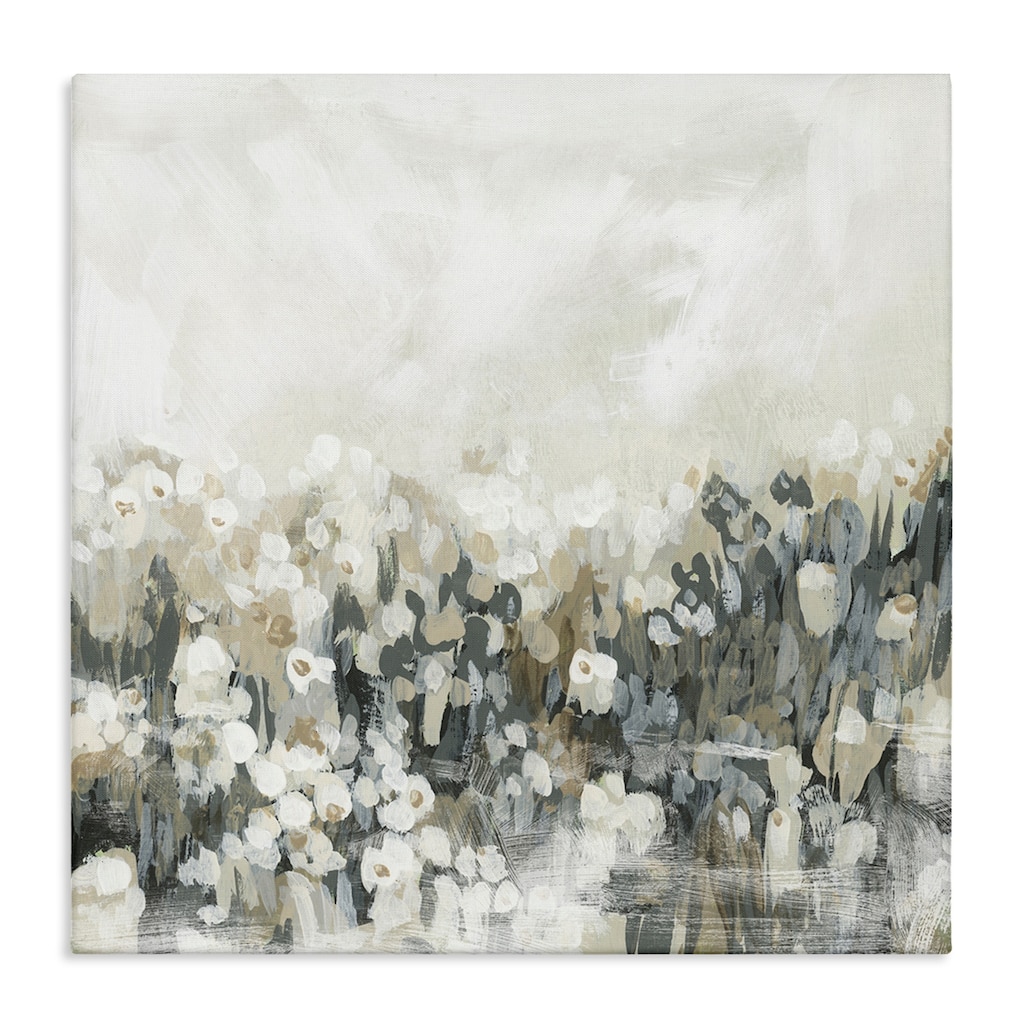 Stupell Grey Speckled Flowers Canvas Wall Art Design By June Erica Vess