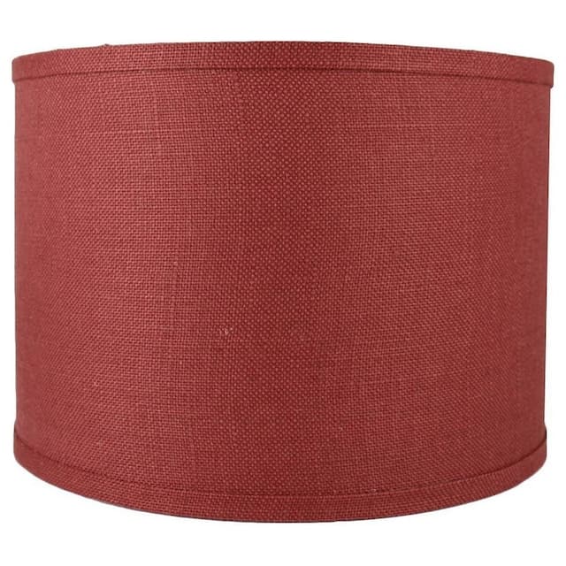 Classic Burlap Drum Lampshade, 8-inch to 16-inch Bottom Size Available - 14" - Burgundy
