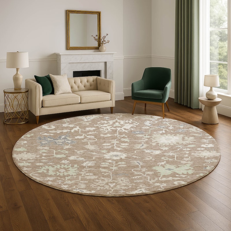 Premium Washable Super Soft Traditional Avanti Mayfield Rug - Taupe - 8' x 8'