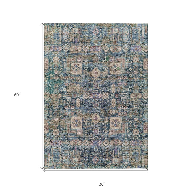 HomeRoots Oriental Transitional Rectangle Outdoor Rug