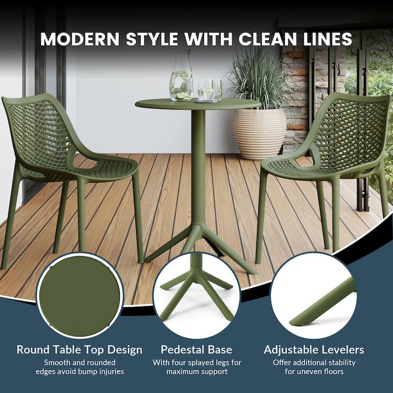 Frond and Form 2-Person Outdoor Round Dining Set