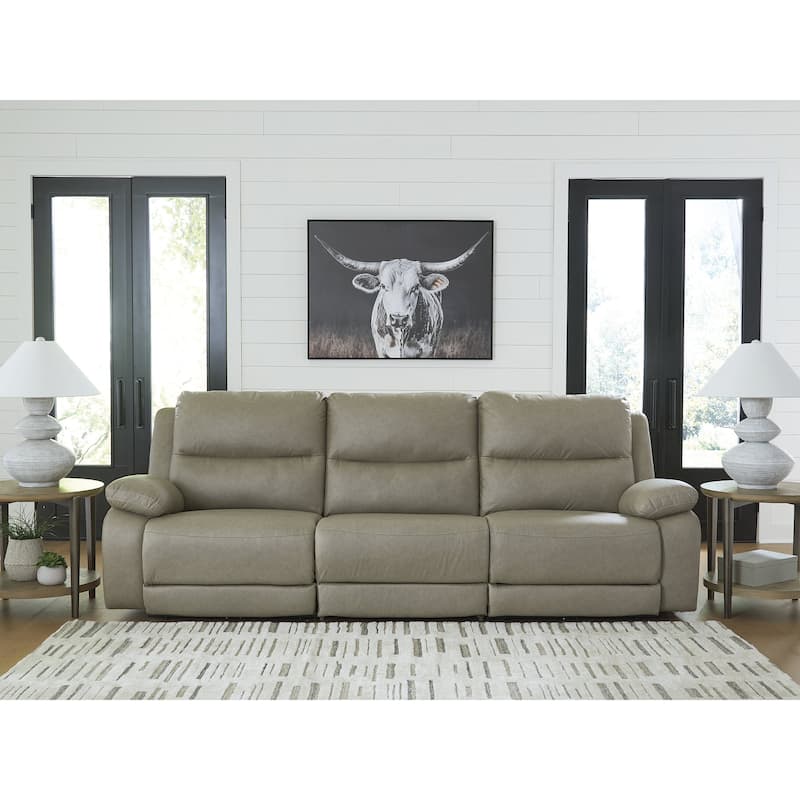 Signature Design by Ashley Brannigan Gray 3-Piece Power Reclining Sectional - 112" W x 41" D x 42" H