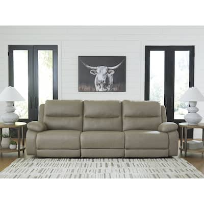 Signature Design by Ashley Brannigan Gray 3-Piece Power Reclining Sectional - 112" W x 41" D x 42" H