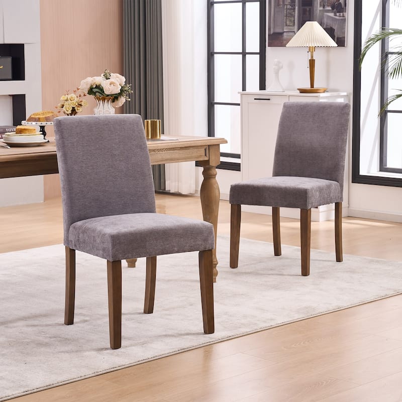 Boucle Fabric Upholstered Dining Chairs (Set of 2)