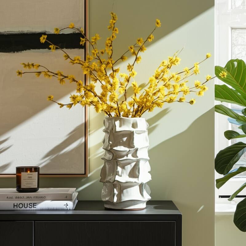 Ceramic Decorative Vase Accent Piece Glazed Finish Capri Style