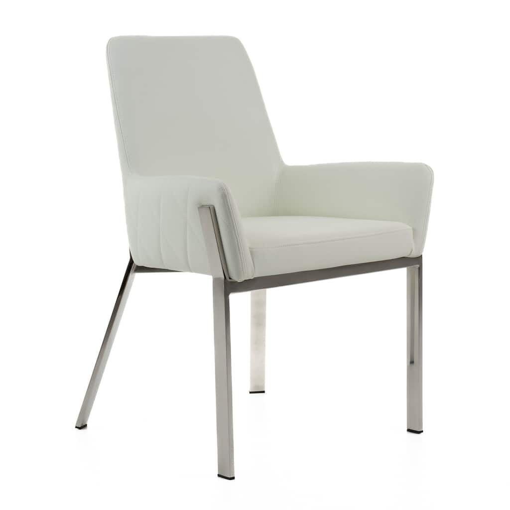Modrest Robin Modern White Bonded Leather Dining Chair