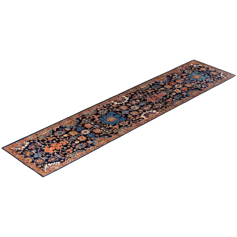 Serapi One-of-a-Kind Hand-Knotted Runner Rug - Blue, 2' 8" x 11' 4" - 2' 8" x 11' 4"