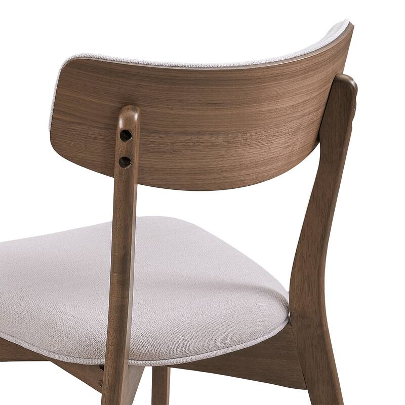 Chazz Mid-Century Modern Upholstered Rubberwood Dining Chairs (Set of 2) by Christopher Knight Home