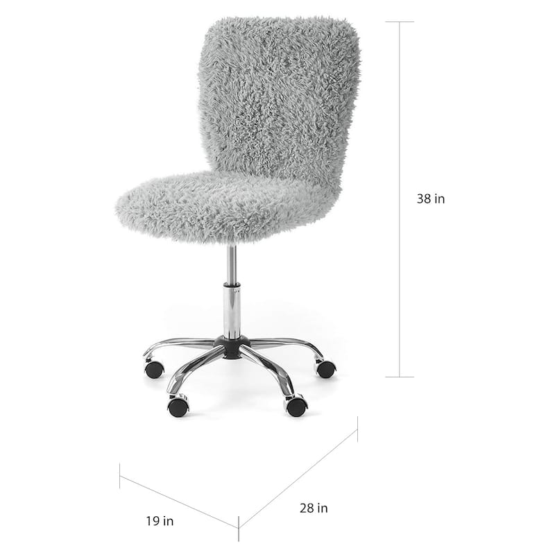 Long Hair Soft Cushioned Adjustable Swivel Task Chair