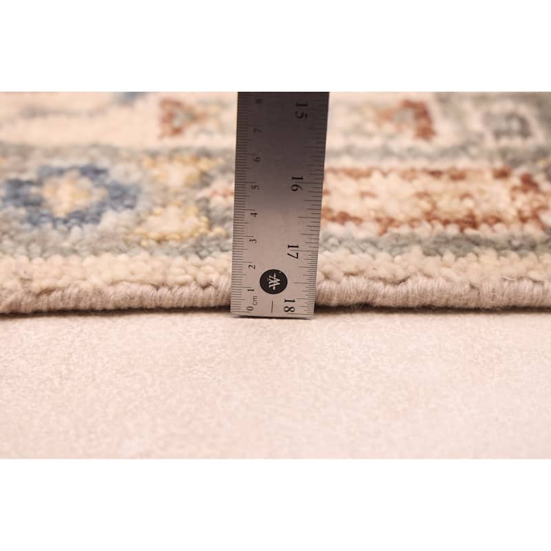 ECARPETGALLERY Hand-knotted Mamluk Cream Wool Rug - 2'7 x 7'11