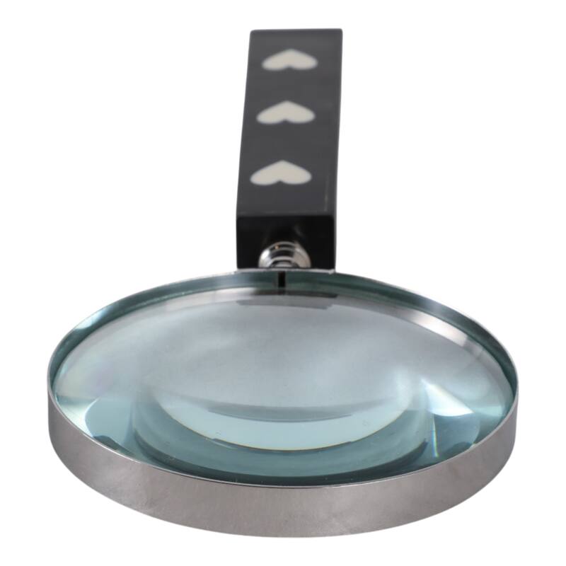 Resin Glass Decorative Object Heart Magnifying Glass Decor - 10" Black - 4" x 4" x 10"