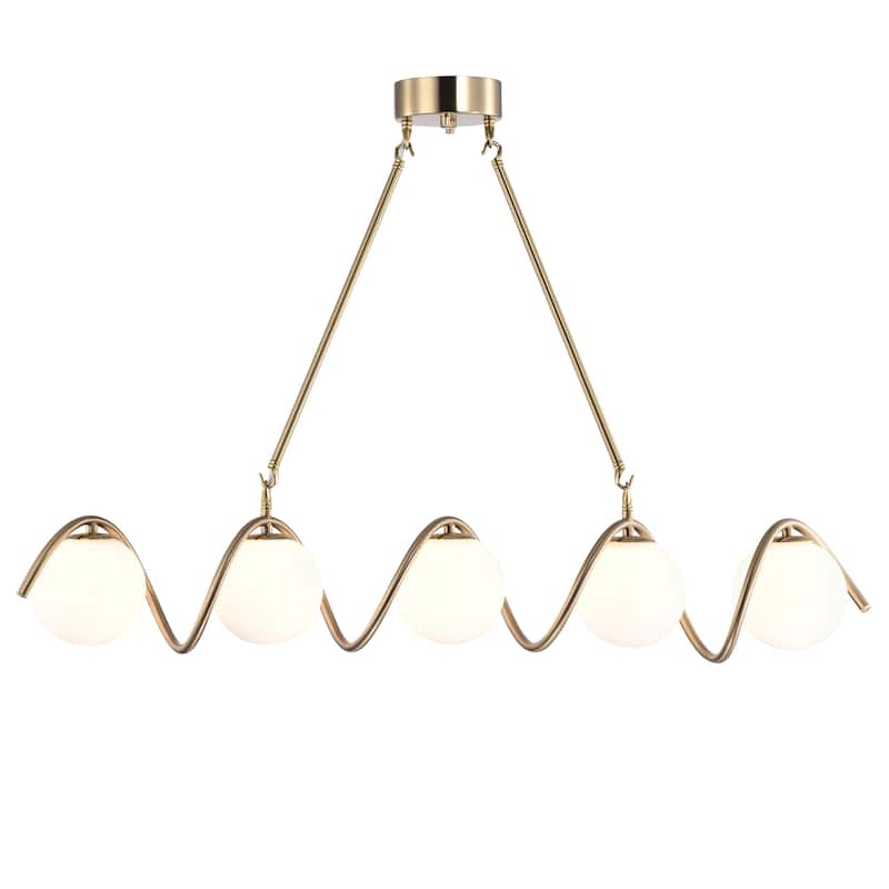 Dazzle 33 Inch Modern Glass Globe Pendant Chandelier 5-Light