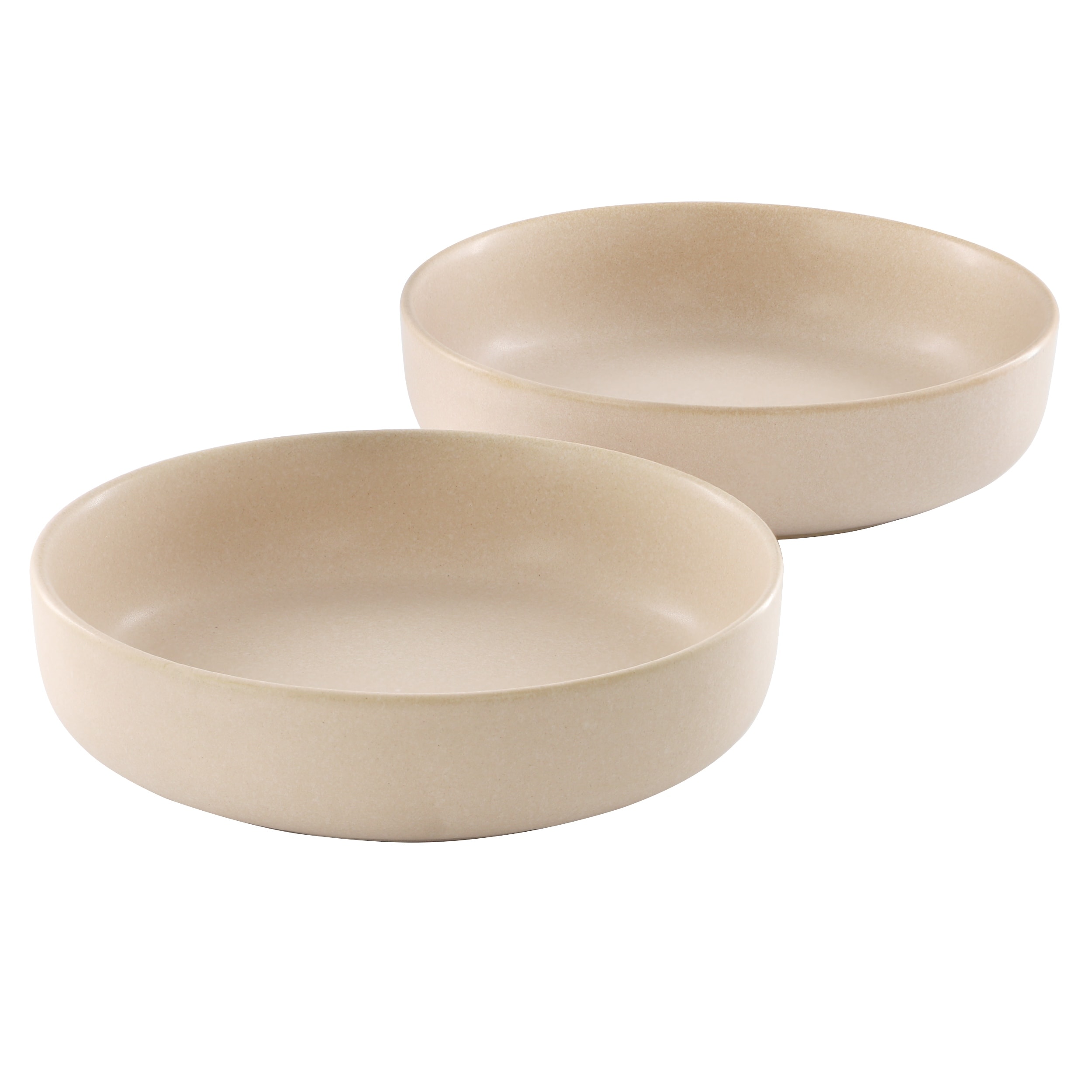 Soho Lounge Set of 2, 8 Inch Stoneware Dinner Bowl Beige