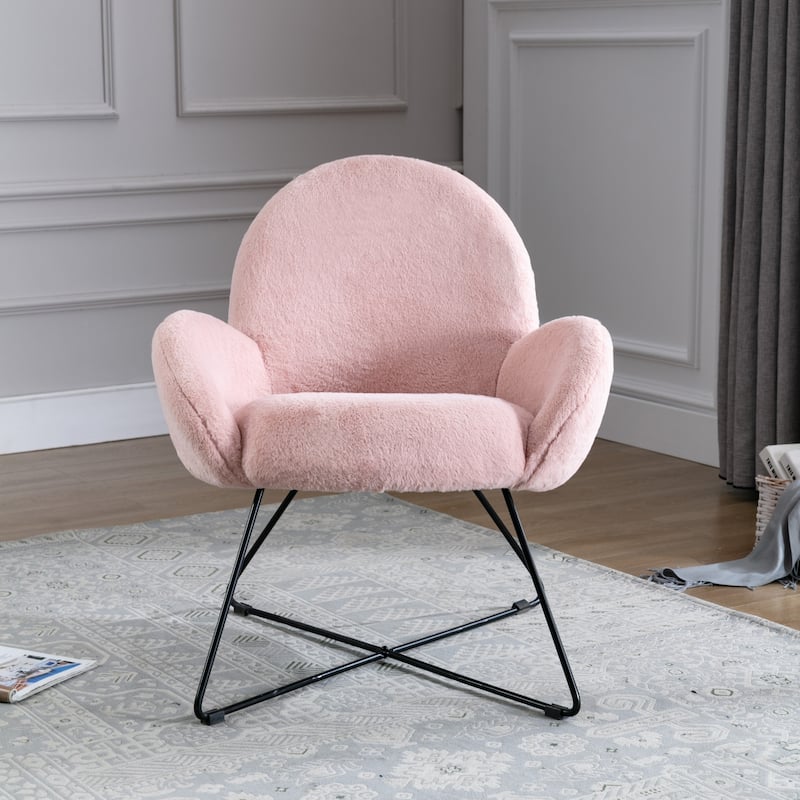 Corvus Rowen Modern Fleece Upholstered Accent Chair with Arm