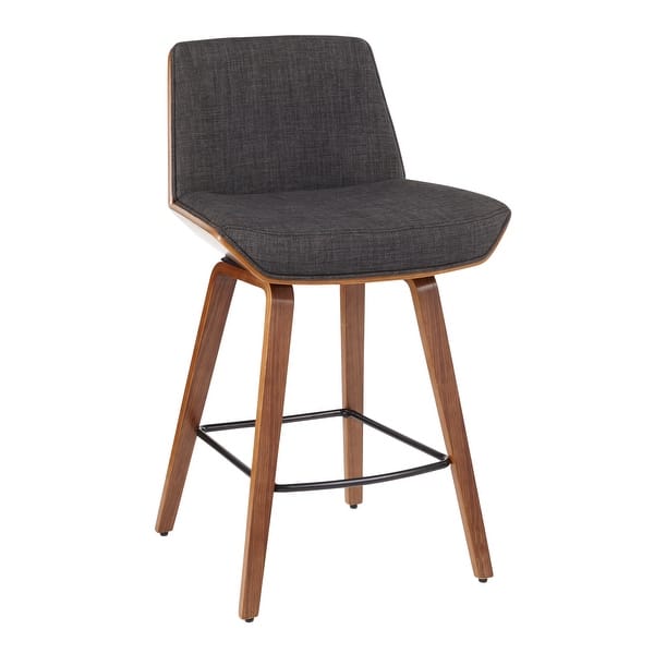 slide 1 of 26, Corazza Mid-century Modern Upholstered Wood Counter Stool