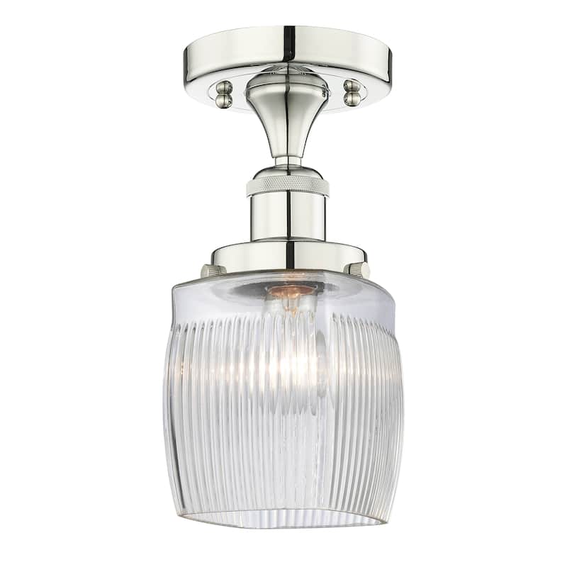 Innovations Lighting Colton - 1 Light 6" Semi-Flush Mount - Clear Halophane/Polished Nickel