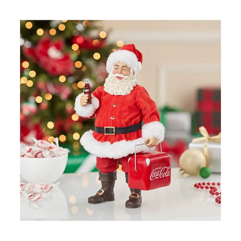 Coca-Cola Santa with Cooler Christmas Decoration - 10.5"