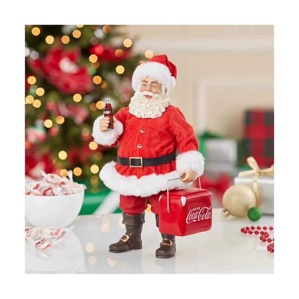 Coca-Cola Santa with Cooler Christmas Decoration - 10.5"