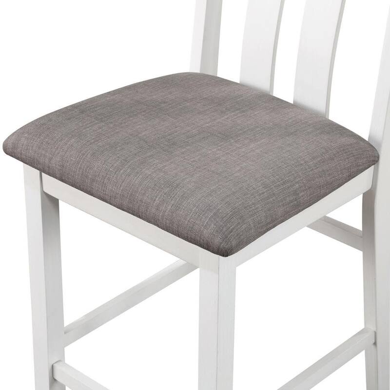 Counter Height Dining Table Set, 5 Piece Wooden Dining Table Set with Dining Table and 4 Upholstered Side Chair