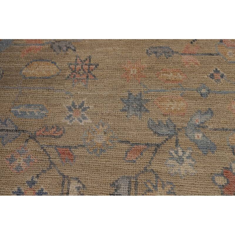Vegetable Dye Oushak Oriental Large Area Rug Hand-Knotted Wool Carpet - 9'11"x 14'3"