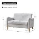 preview thumbnail 39 of 62, HULALA HOME Adika 51"W Farmhouse Striped Linen Upholstered Loveseat with Solid Wood Spindle Legs