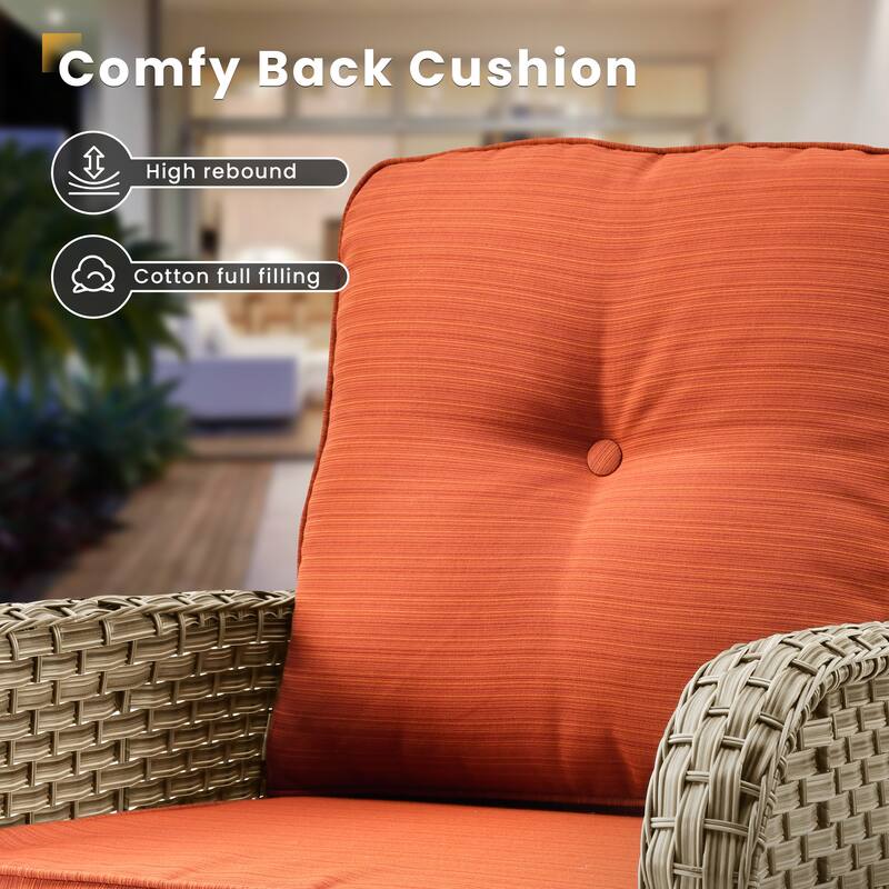 XIZZI 7-Piece Outdoor Patio Furniture Conversation Set with Ottomans