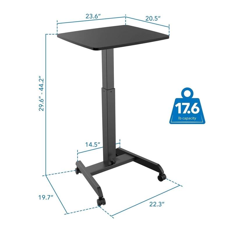 Mount-It! 24"W Manual Adjustable Standing Laptop Desk, Black (MI-7997BLK)