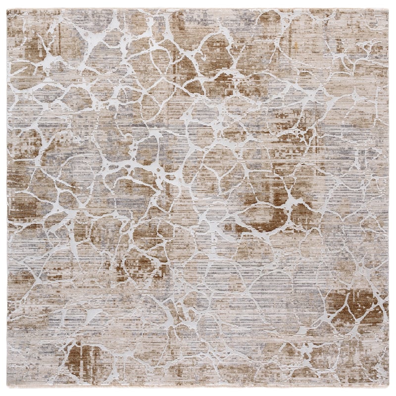 SAFAVIEH Finley Ayumi Modern Abstract Rug - 6'7" Square - Beige/Ivory