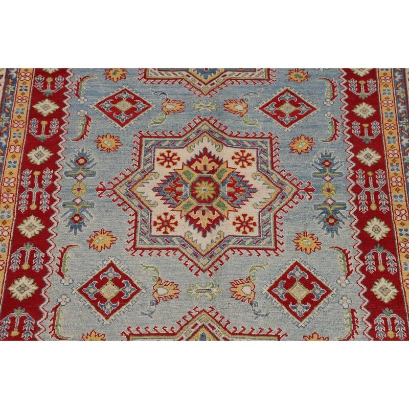 Blue Kazak Oriental Area Rug Hand-Knotted Living Room Wool Carpet - 6'9" x 10'2"