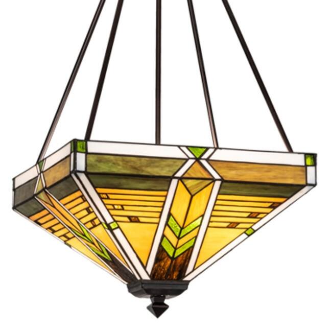 Meyda Tiffany 220187 Abilene Mission 4 Light 24" Wide Pendant - Mahogany Bronze