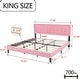 preview thumbnail 61 of 59, alazyhome Upholstered Platform Bed Frame with Button Tufting Headboard