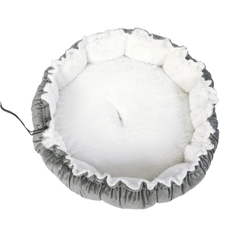 Adeco Pet Bed Round Dog Cat Cushion Bed