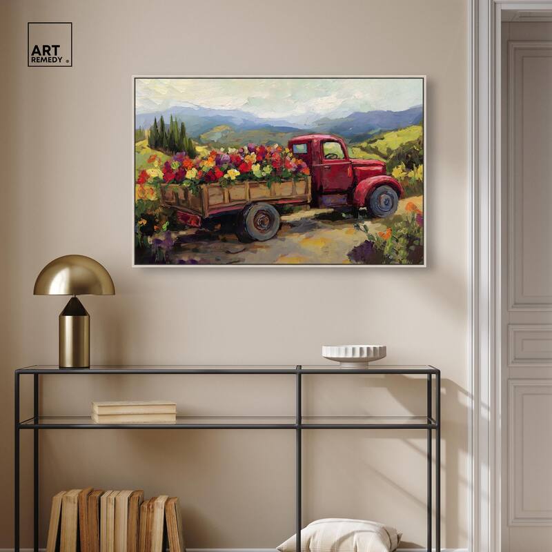 Flowers in Transit I Canvas by Art Remedy