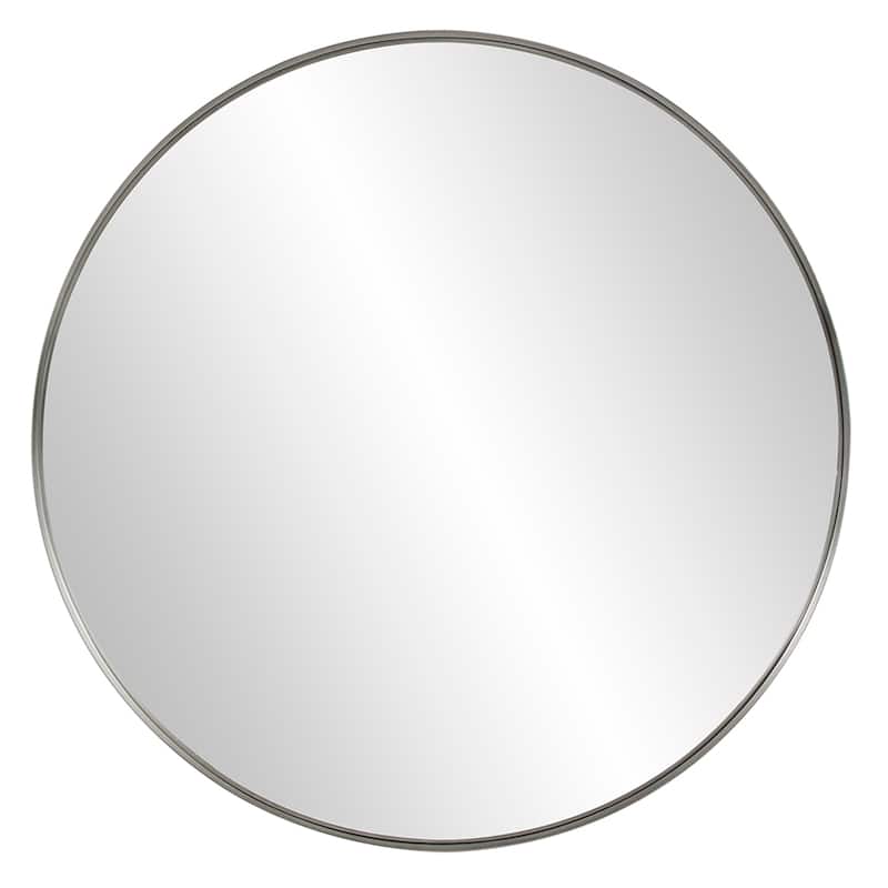 Allan Andrews Steele Silver Round Wall Decorative Accent Mirror - 36 x 36