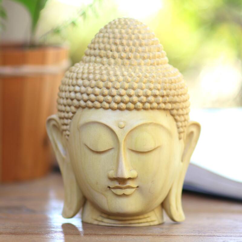 Novica Handmade Buddha Harmony Wood Statuette