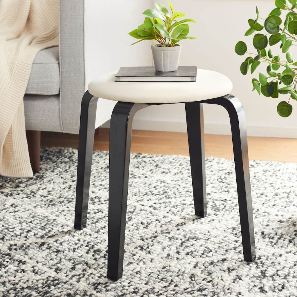SAFAVIEH Thirza Upholstered Stackable Stool - 22 In. W x 22 In. D x 19 In. H - 22Wx22Dx19H