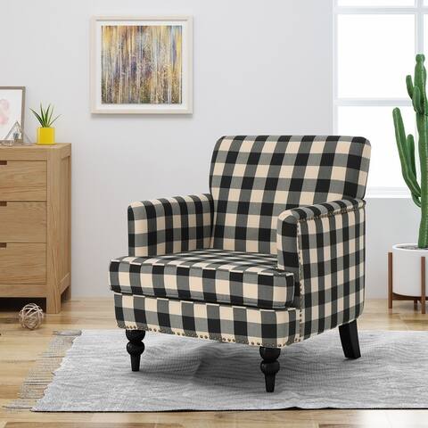 Harrison Tufted Fabric Club Chair by Christopher Knight Home
